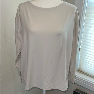 Lululemon Athletica Back In Action Long Sleeve Top - Size 10 - Cream Color